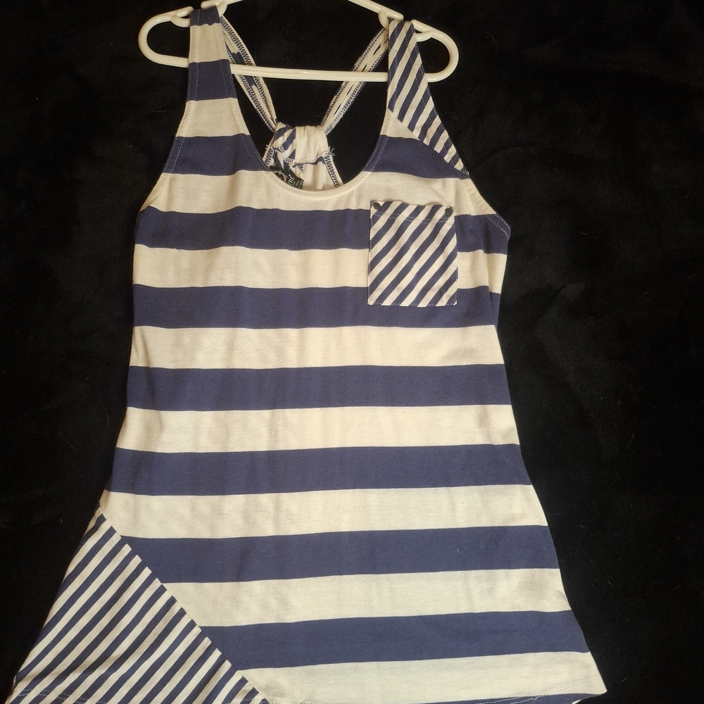 Empyre Blue and White Striped Tank Top